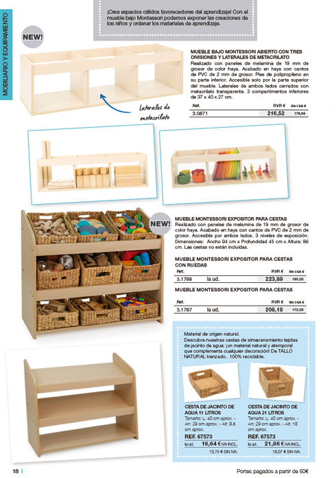 Equipamiento aulas Montessori